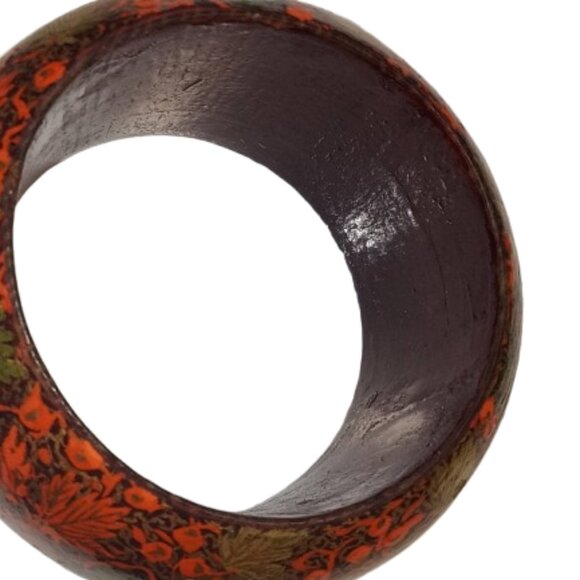 Bold Multi-Tone Bangle – Orange, Brown, Green & Gold - Picture 2 of 2
